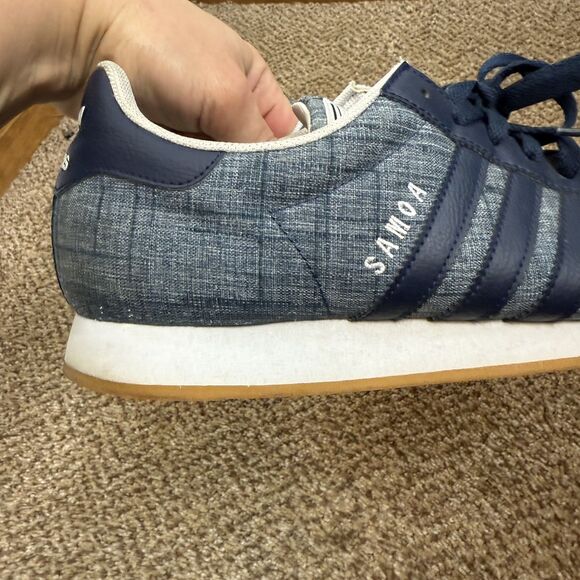 Adidas Samoa Denim Blue/Grey Shoes Mens Size 11 Tennis Walking Low Top - Picture 2 of 13
